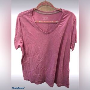 Time & Tru Lilac Short Sleeve Shirt - Size:2XL